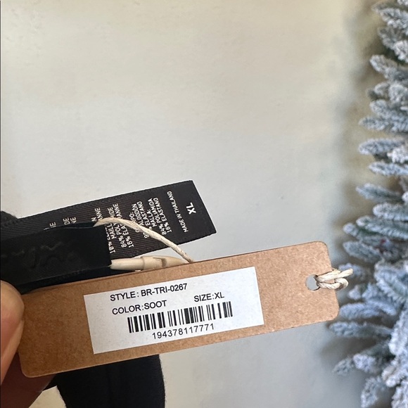 Skims stretch cotton triangle Bralette in Soot size XL NWT black - Picture 3 of 4